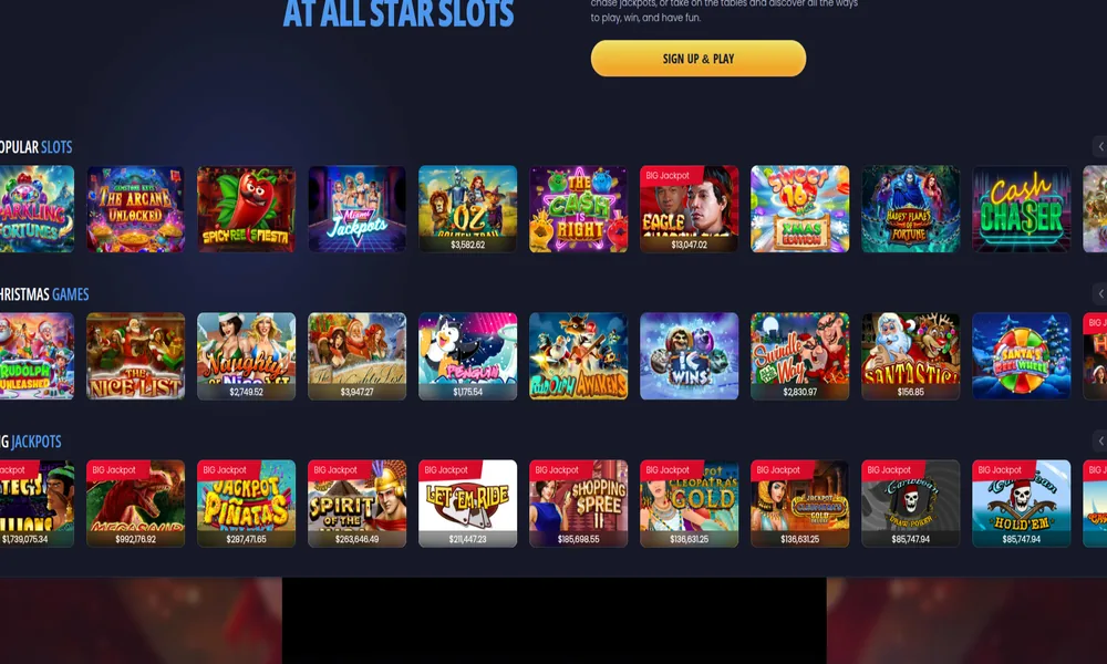 All Star Slots casino site, as seen by Utah players