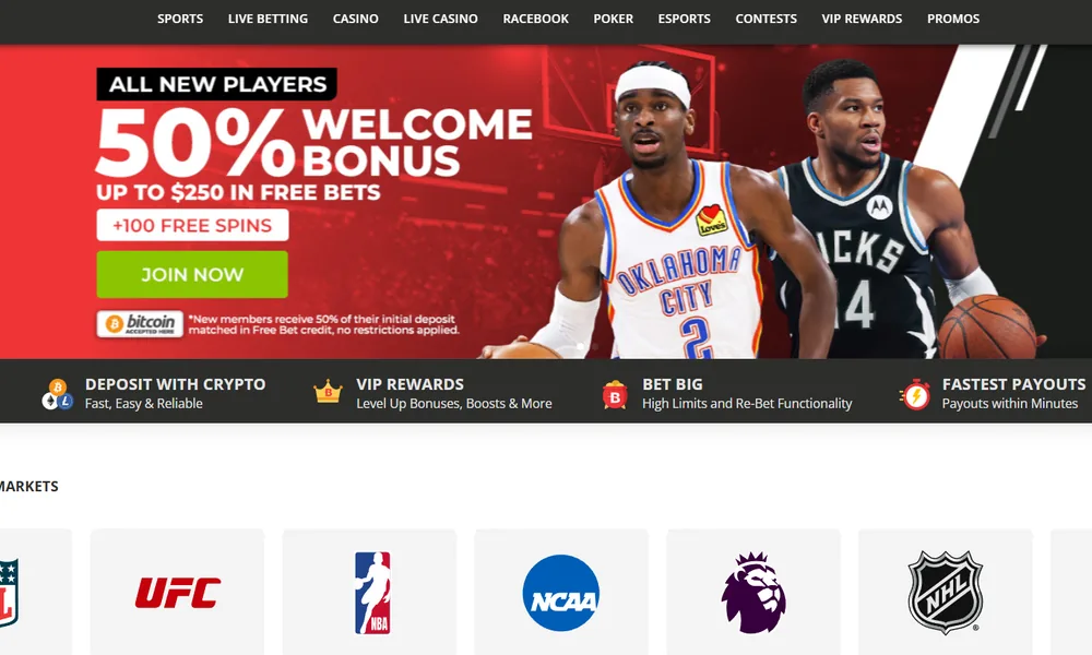 BetOnline casino site, as seen by Utah players